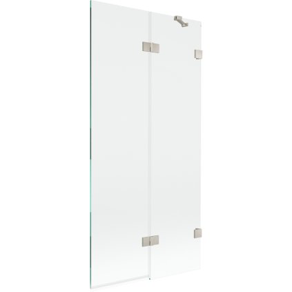 Mexen Lunar, 2-křídlová vanová zástěna pravá 90 x 150 cm, čiré sklo, broušená ocel, 897-090-100-97-00-P