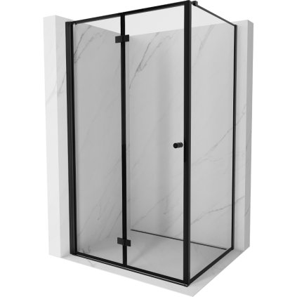 Mexen Mist-F T, 1-křídlý ​​skládací sprchový kout levý 95 x 85 cm, čiré sklo-černý rám, 8A6T-095-085-70-70-L