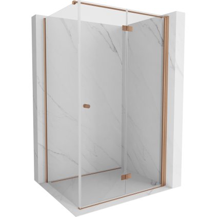 Mexen Mist-F T, 1-křídlý ​​skládací sprchový kout pravý 120 x 95 cm, čiré sklo, měděný matný profil, 8A6T-120-095-65-00-P