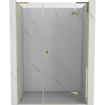 Mexen Mist-H L, 1-křídlé sprchové dveře pravé 125 cm, čiré sklo, zlatý lesklý profil, 8A5L-125-001-50-00-P