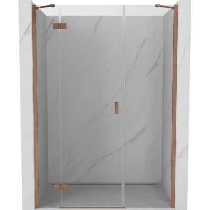 Mexen Mist-H, 1-křídlé sprchové dveře levé 160 cm, čiré sklo, měděný matný profil, 8A5-160-001-65-00-L