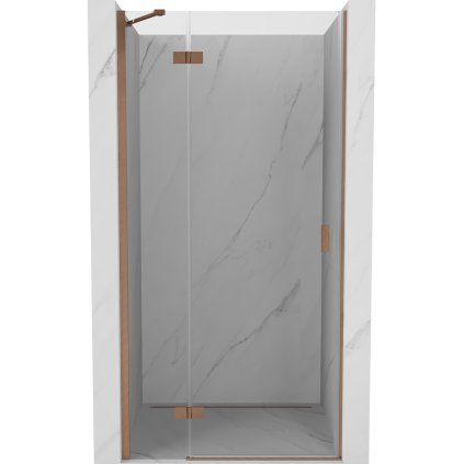 Mexen Mist-H, 1-křídlé sprchové dveře levé 90 cm, čiré sklo, měděný matný profil, 8A5-090-000-65-00-L