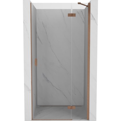 Mexen Mist-H, 1-křídlé sprchové dveře pravé 100 cm, čiré sklo, měděný matný profil, 8A5-100-000-65-00-P