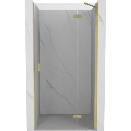 Mexen Mist-H, 1-křídlé sprchové dveře pravé 80 cm, čiré sklo, zlatý matný profil, 8A5-080-000-55-00-P