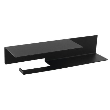 Sapho, Držák toaletního papíru s poličkou 35cm, černá matná, 33214