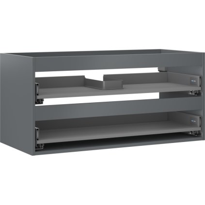 Mexen Box-A, závěsná skříňka 100 cm, 2 zásuvky, grafitová matná, 91AX0-1000-470-2-66