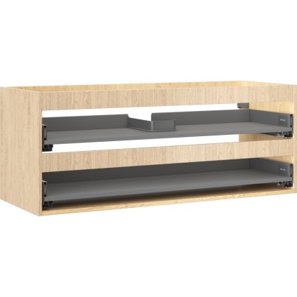 Mexen Box-A, závěsná skříňka 120 cm, 2 zásuvky, dub, 91AX0-1200-470-2-81