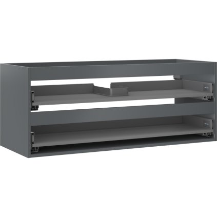 Mexen Box-A, závěsná skříňka 120 cm, 2 zásuvky, grafitová matná, 91AX0-1200-470-2-66