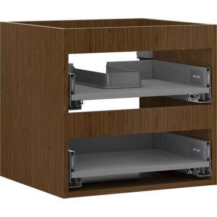 Mexen Box-A, závěsná skříňka 50 cm, 2 zásuvky, ořech, 91AX0-0500-470-2-86