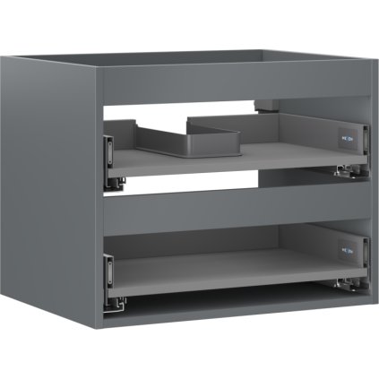 Mexen Box-A, závěsná skříňka 60 cm, 2 zásuvky, grafitová matná, 91AX0-0600-470-2-66