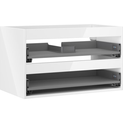 Mexen Box-A, závěsná skříňka 80 cm, 2 zásuvky, bílá lesklá, 91AX0-0800-470-2-00