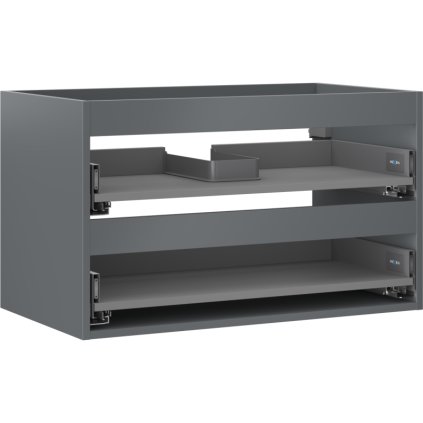 Mexen Box-A, závěsná skříňka 80 cm, 2 zásuvky, grafitová matná, 91AX0-0800-470-2-66