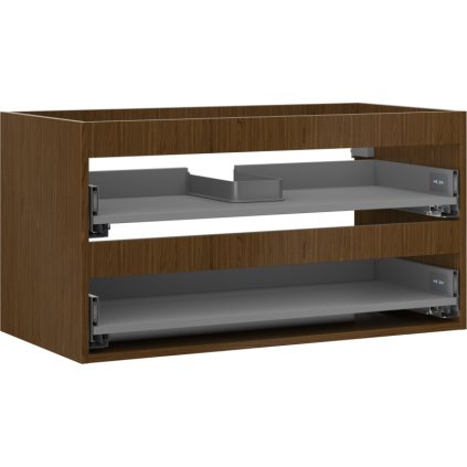 Mexen Box-A, závěsná skříňka 90 cm, 2 zásuvky, ořech, 91AX0-0900-470-2-86