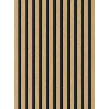 Mexen Lam-F, akustické stěnové lamely 275 × 30 cm, plstěný podklad 8 mm, technická dýha, dub zlatavý, S105-275307-3015-003