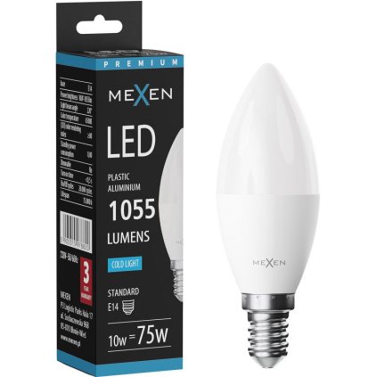 Mexen Nova, LED žárovka E14, C37, 10W, neutrální - 4000K, 1055 lm - L102-E14-1040-01