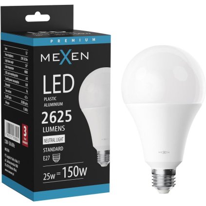 Mexen Nova, LED žárovka E27, A95, 25W, teplá - 3000K, 2625 lm - L100-E27-2530-01