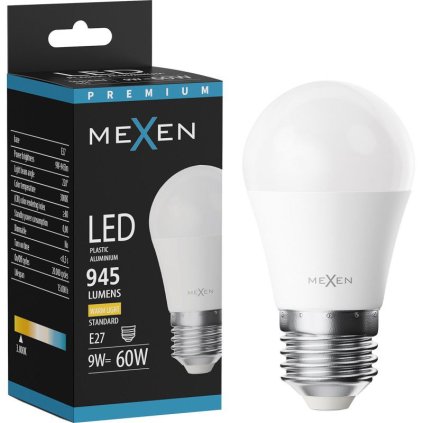 Mexen Nova, LED žárovka E27, G45, 9W, teplá - 3000K, 945 lm - L101-E27-0930-01