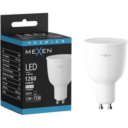 Mexen Nova, LED žárovka GU10, 12W, neutrální - 4000K, 1260 lm - L108-GU10-1240-01