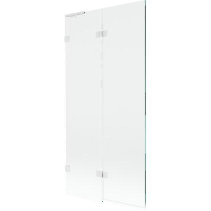 Mexen Lunar L, 2-křídlová vanová zástěna 90 x 150 cm, 8mm čiré sklo, bílý profil, 897L-090-100-20-00-L
