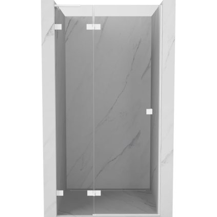 Mexen Lunar L, Otočné levé sprchové dveře 125 cm, 8mm čiré sklo, bílý profil, 834L-125-000-20-00-L