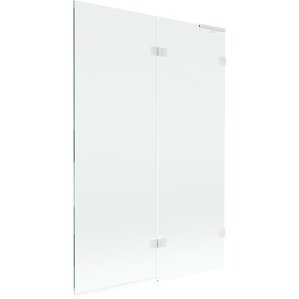 Mexen Lunar L, pravá 2-křídlová vanová zástěna 120 x 150 cm, 8mm čiré sklo, bílý profil, 897L-120-100-20-00-P