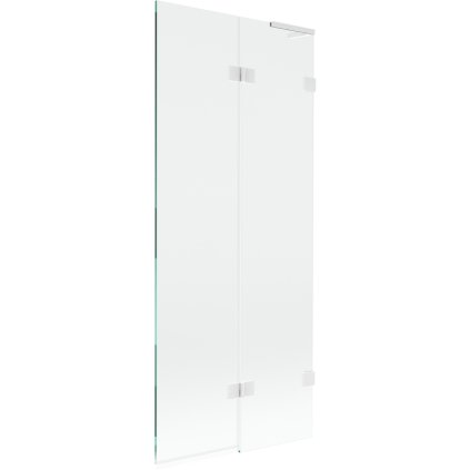 Mexen Lunar L, pravá 2-křídlová vanová zástěna 80 x 150 cm, 8mm čiré sklo, bílý profil, 897L-080-100-20-00-P