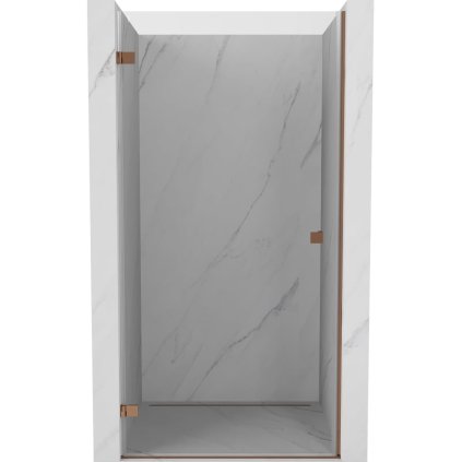 Mexen Lunar-B, levé otočné sprchové dveře 100 cm, 8mm čiré sklo, růžové zlato profil, 832-100-000-60-00-L