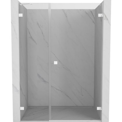 Mexen Lunar-B, pravé otočné sprchové dveře 145 cm, 8mm čiré sklo, bílý profil, 832S-145-050-20-00-P