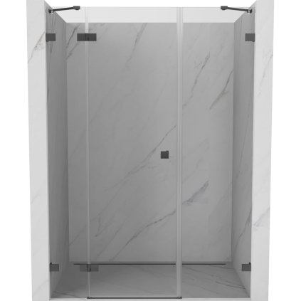 Mexen Lunar, levé otočné sprchové dveře 155 cm, 8mm čiré sklo, broušený grafit profil, 834S-155-050-66-00-L