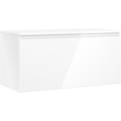 Mexen Orio, koupelnová skříňka 100 cm s horní částí, 1 zásuvka, bílá lesklá, 91A10-10047-1-BFC00