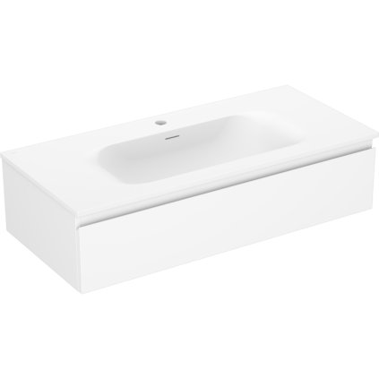Mexen Orio, koupelnová skříňka 100 cm s umyvadlem Vela, 1 zásuvka, bílá matná, 91A10-10023-1-BF01-W23M01