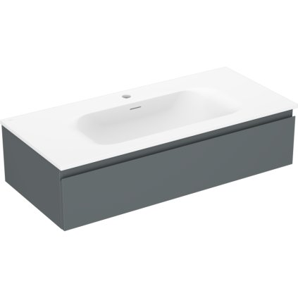 Mexen Orio, koupelnová skříňka 100 cm s umyvadlem Vela, 1 zásuvka, grafitová matná/bílá matná, 91A10-10023-1-BF66-W23M01