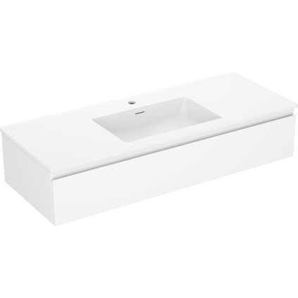 Mexen Orio, koupelnová skříňka 120 cm s umyvadlem Otis, 1 zásuvka, bílá matná, 91A10-12023-1-BF01-W18M01