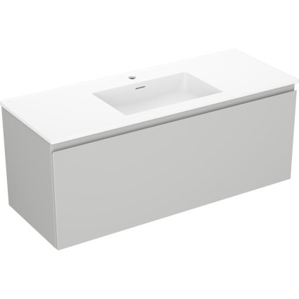 Mexen Orio, koupelnová skříňka 120 cm s umyvadlem Otis, 1 zásuvka, šedá matná/bílá matná, 91A10-12047-1-BF62-W18M01