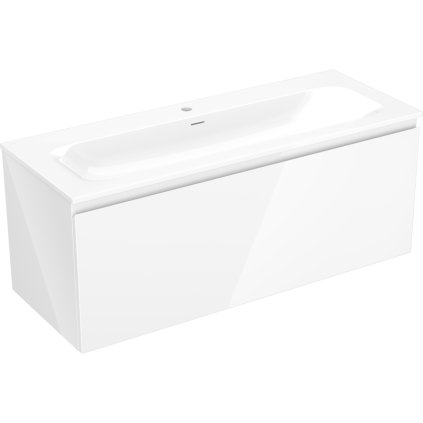 Mexen Orio, koupelnová skříňka 120 cm s umyvadlem Vela, 1 zásuvka, bílá lesklá, 91A10-12047-1-BF00-W23M00