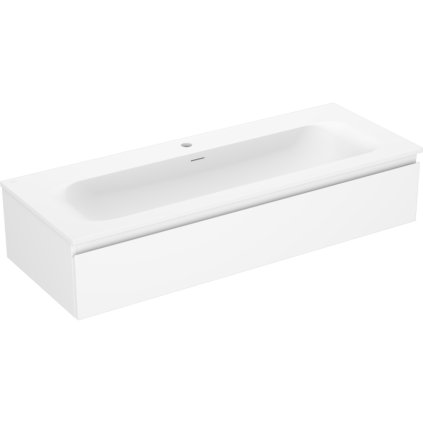 Mexen Orio, koupelnová skříňka 120 cm s umyvadlem Vela, 1 zásuvka, bílá matná, 91A10-12023-1-BF01-W23M01