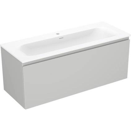 Mexen Orio, koupelnová skříňka 120 cm s umyvadlem Vela, 1 zásuvka, šedá matná/bílá matná, 91A10-12047-1-BF62-W23M01