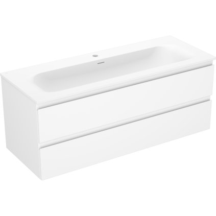 Mexen Orio, koupelnová skříňka 120 cm s umyvadlem Vela, 2 zásuvky, bílá matná, 91A10-12047-2-BFF01-W23M01