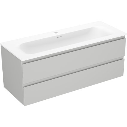 Mexen Orio, koupelnová skříňka 120 cm s umyvadlem Vela, 2 zásuvky, šedá matná/bílá matná, 91A10-12047-2-BFF62-W23M01