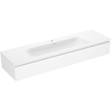 Mexen Orio, koupelnová skříňka 160 cm s umyvadlem Vela, 1 zásuvka, bílá matná, 91A10-16023-1-BF01-W23M01