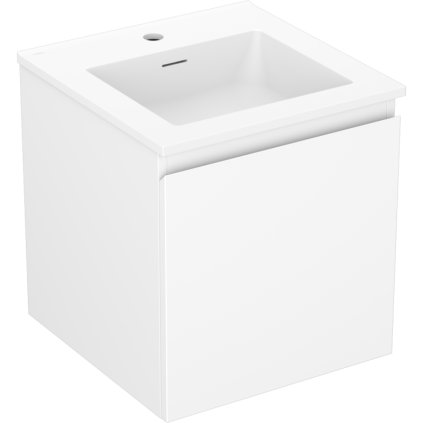 Mexen Orio, koupelnová skříňka 45 cm s umyvadlem Otis, 1 zásuvka, bílá matná, 91A10-04547-1-BF01-W18M01