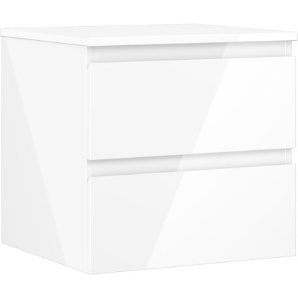Mexen Orio, koupelnová skříňka 50 cm s horní částí, 2 zásuvky, bílá lesklá, 91A10-05047-2-BFFC00