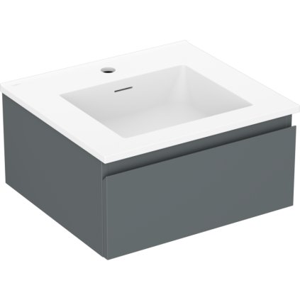 Mexen Orio, koupelnová skříňka 50 cm s umyvadlem Otis, 1 zásuvka, grafitová matná/bílá matná, 91A10-05023-1-BF66-W18M01