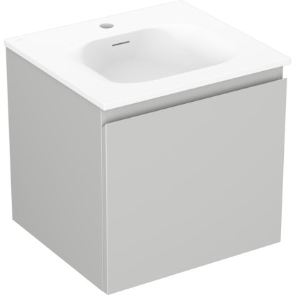 Mexen Orio, koupelnová skříňka 50 cm s umyvadlem Vela, 1 zásuvka, šedá matná/bílá matná, 91A10-05047-1-BF62-W23M01