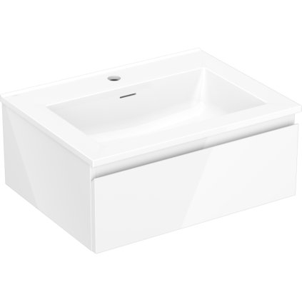 Mexen Orio, koupelnová skříňka 60 cm s umyvadlem Otis, 1 zásuvka, bílá lesklá, 91A10-06023-1-BF00-W18M00