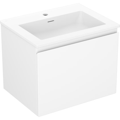 Mexen Orio, koupelnová skříňka 60 cm s umyvadlem Otis, 1 zásuvka, bílá matná, 91A10-06047-1-BF01-W18M01