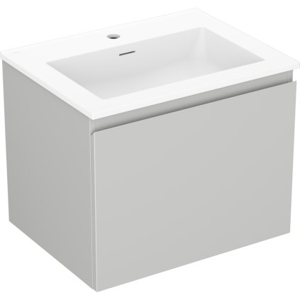 Mexen Orio, koupelnová skříňka 60 cm s umyvadlem Otis, 1 zásuvka, šedá matná/bílá matná, 91A10-06047-1-BF62-W18M01