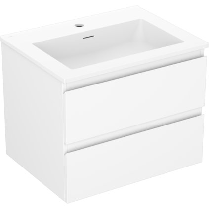 Mexen Orio, koupelnová skříňka 60 cm s umyvadlem Otis, 2 zásuvky, bílá matná, 91A10-06047-2-BFF01-W18M01
