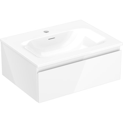 Mexen Orio, koupelnová skříňka 60 cm s umyvadlem Vela, 1 zásuvka, bílá lesklá, 91A10-06023-1-BF00-W23M00