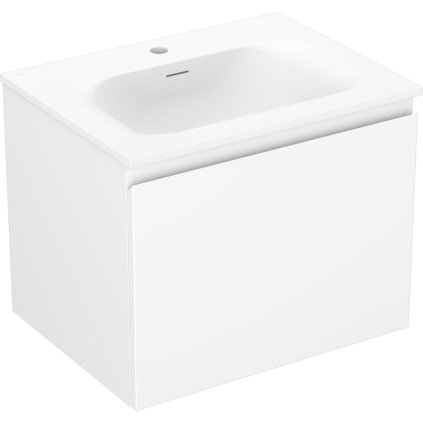 Mexen Orio, koupelnová skříňka 60 cm s umyvadlem Vela, 1 zásuvka, bílá matná, 91A10-06047-1-BF01-W23M01